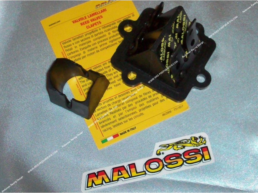 Clapets MALOSSI MHR VL12 carbone pour minarelli horizontal (nitro, ovetto...)