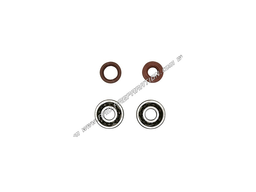 Set of 2 reinforced bearings original size + crankshaft oil seals P2R FAG polyamide cage minarelli am6