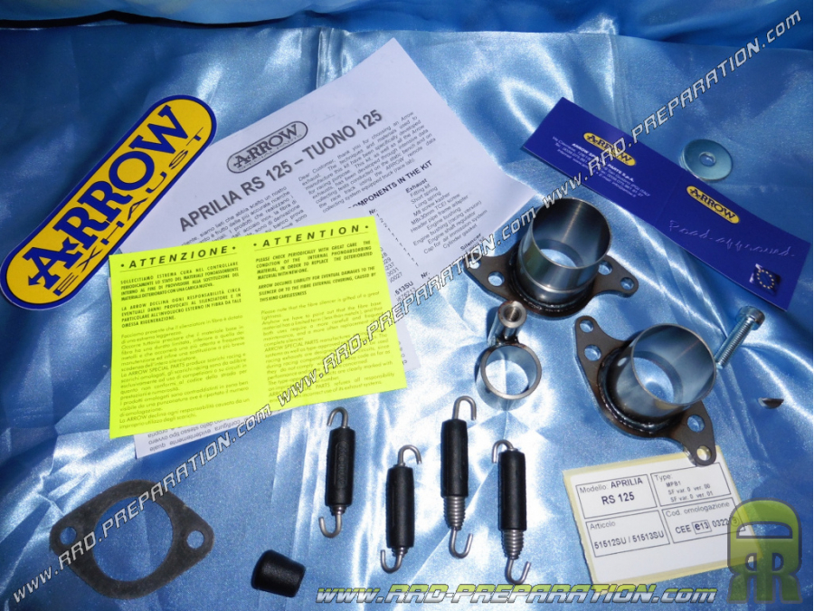 Kit de fixation de rechange pour pot ARROW sur APRILIA RS 125 2T 