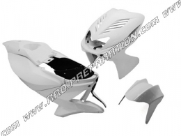 Kit 8 piezas de carenado REPLAY para MBK NITRO / YAMAHA AEROX pintado de blanco o negro con las opciones