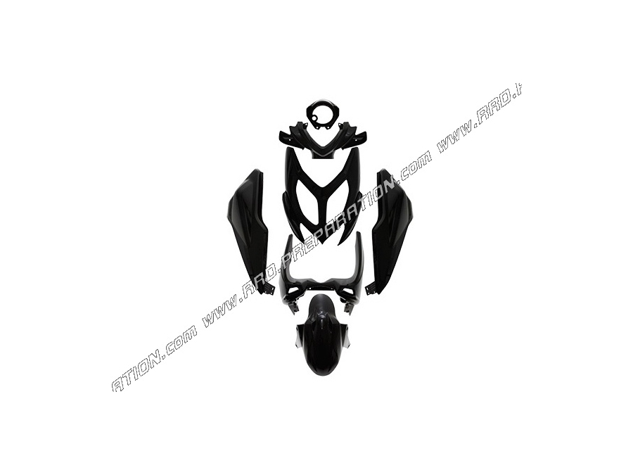 Kit 9 P2R fairing parts for MBK NITRO / YAMAHA AEROX from 2013 white or black painted with the choices