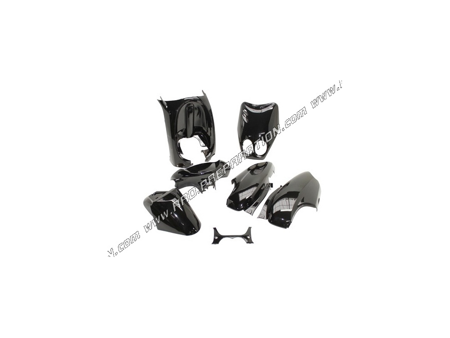 Kit 7 pièces de carénage P2R pour MBK OVETTO et YAMAHA NEO'S de 1996 à 2007 noir ou blanc