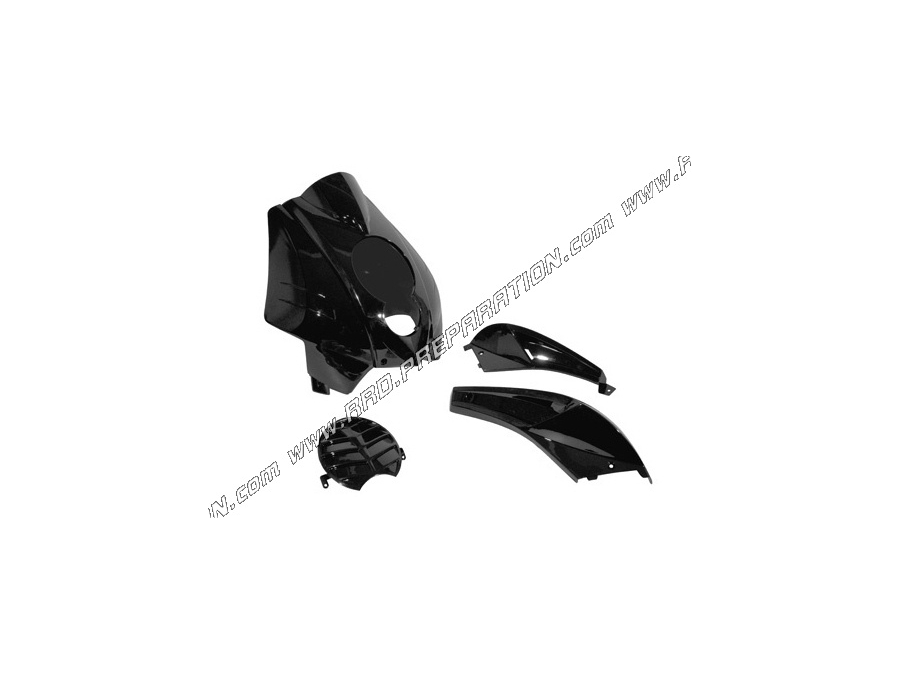 Kit 5 pièces de carénage P2R pour PEUGEOT LUDIX (compteur triangulaire) noir peint