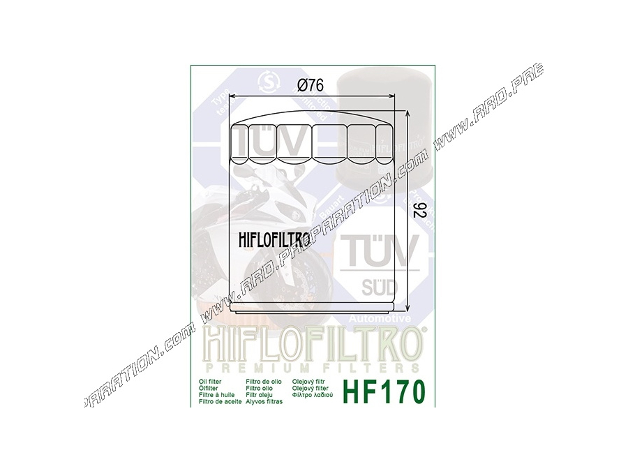 Oil filter HIFLO FILTRO HF170B for motorcycle HARLEY-DAVIDSON 1340 FXRS-CON, 883 XLH Sportster ... from 1991 Oil filter HIFLO FILTRO HF170B for motorcycle HARLEY-DAVIDSON 1340 FXRS-CON, 883 XLH Sportster ... from 1991