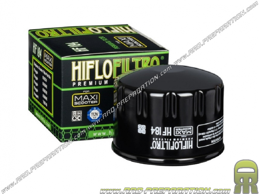 Filtro de aceite HIFLO FILTRO HF184 para maxi scooter ADIVA, APRILIA ATLANTIC, GILERA NEXUS, PEUGEOT GEOPOLIS, PIAGGIO MP3...