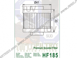 Filtre à huile HIFLO FILTRO HF185 pour maxi scooter et quad ADLY, APRILIA SCARABEO, BMW C1, PEUGEOT CITYSTAR, ELYSEO