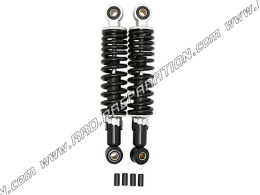 Pair of black P2R adjustable shock absorbers length 240mm for moped