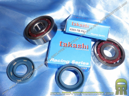 Set of 2 reinforced competition bearings original size + crankshaft oil seals riveted steel cage minarelli am6 engine