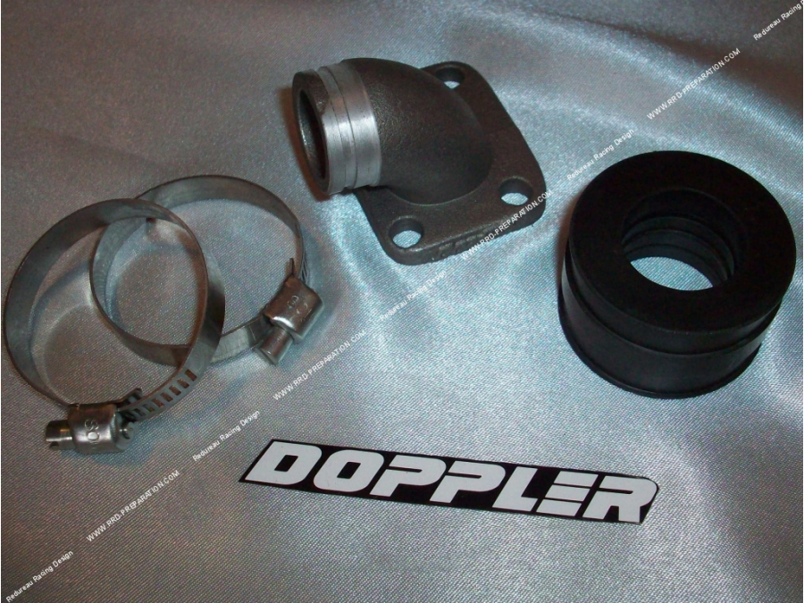 Elbow pipe DOPPLER ER2 Ø19 flexible assembly with sleeve for MBK 51 / motobecane av10