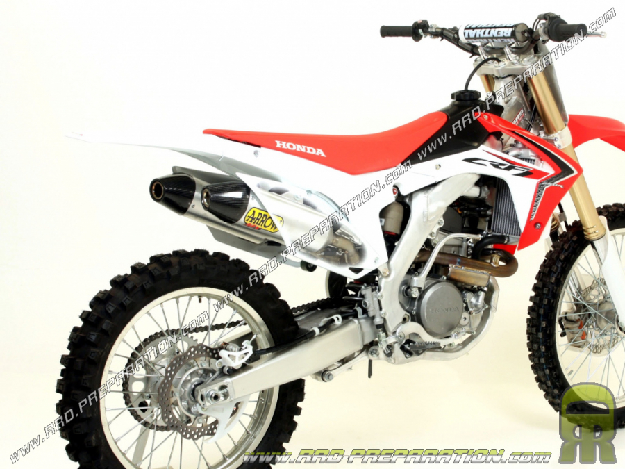 Paire de silencieux d'échappement ARROW THUNDER TITANIUM pour collecteur ARROW sur Honda CRF 250 R de 2014 à 2016