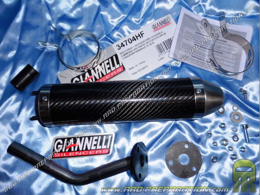 Silencieux rond giannelli 260xø30mm moto 2t – pièce détachée