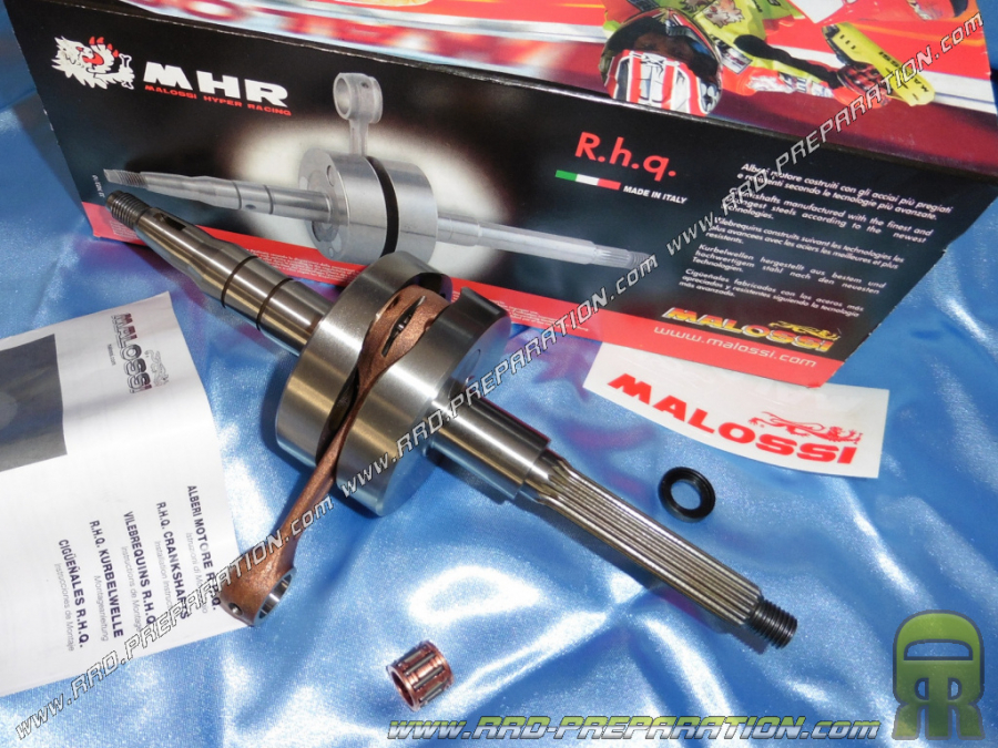 Crankshaft, connecting rod assembly MALOSSI MHR race origin axis Ø10 / 12mm vertical scooter minarelli (booster rocket, bws)