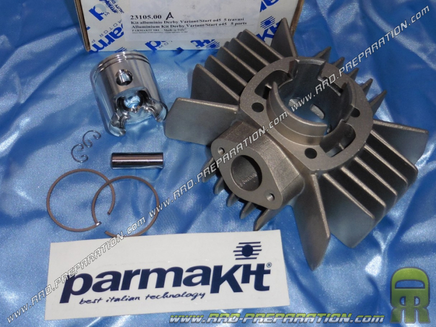 Cylinder / piston without cylinder head 68cc Ø45mm PARMAKIT aluminum 5 transfers for Derbi Variant Start, Start 5