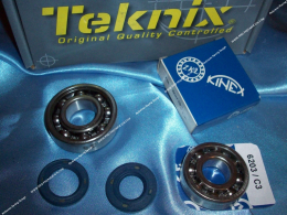 2 reinforced polyamide cage ZKL C3 bearings + 2 TEKNIX crankshaft viton oil seals for Peugeot 103
