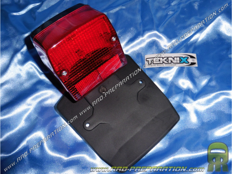 TEKNIX rear light with reflectors for Peugeot 103 MVL, RC X, SPX, MV... with license plate support