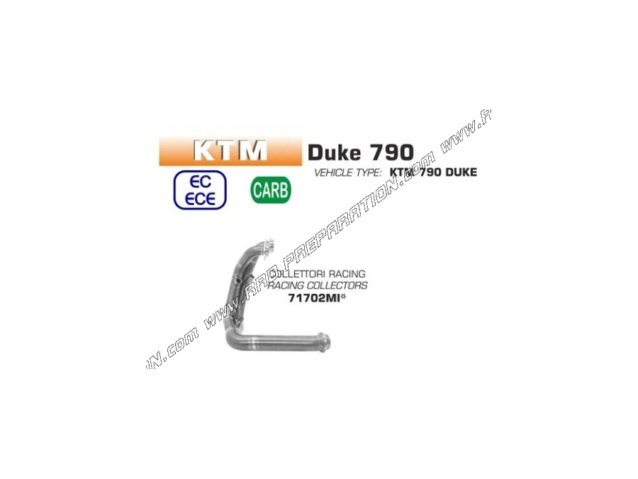 ARROW RACING manifold for ARROW or ORIGIN silencer on KTM DUKE 790 from 2018 to 2019