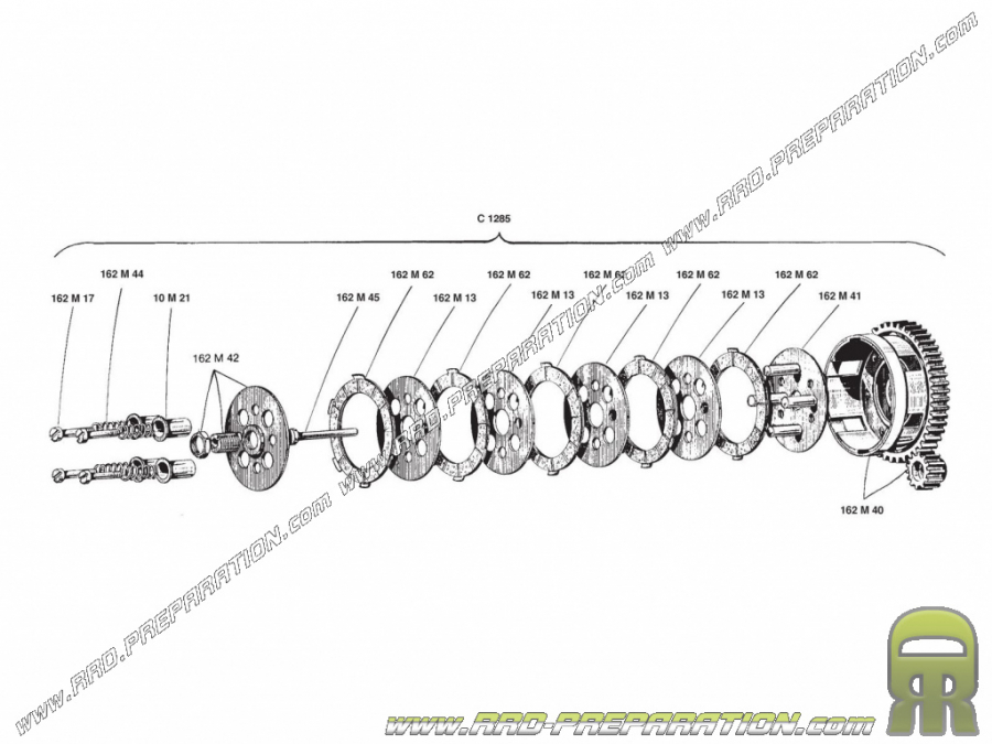 Complete transmission with SURFLEX clutch for MINARELLI P6