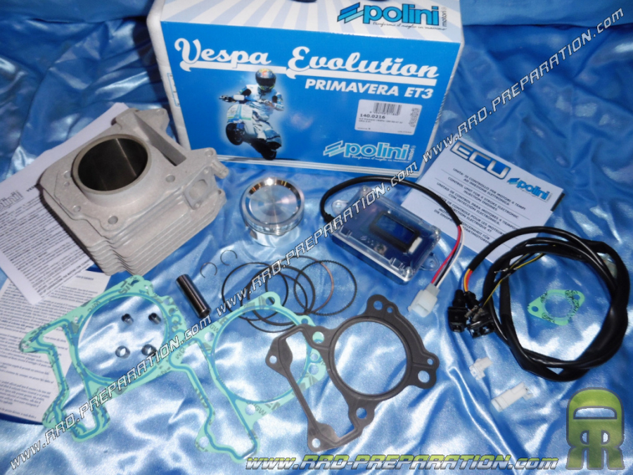 Kit 171cc POLINI Ø61mm, cylindre / piston, boitier calculateur PIAGGIO FLY, LIBERTY, VESPA, PRIMAVERA... 125 et 150cc 4T