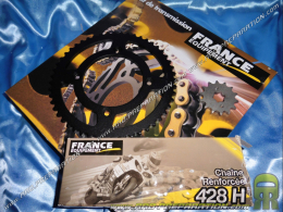 Kit chaine FRANCE EQUIPEMENT renforcé pour moto BETA RR ENDURO refroidissement liquide (après 2010)