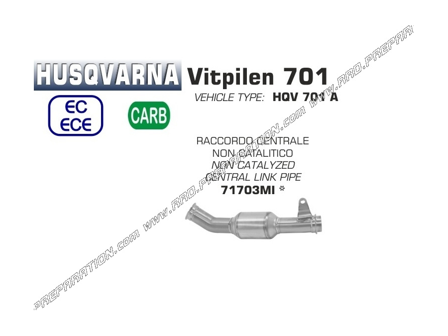 Acoplamiento no catalizado ARROW para Husqvarna Vitpilen 701 2018/2019