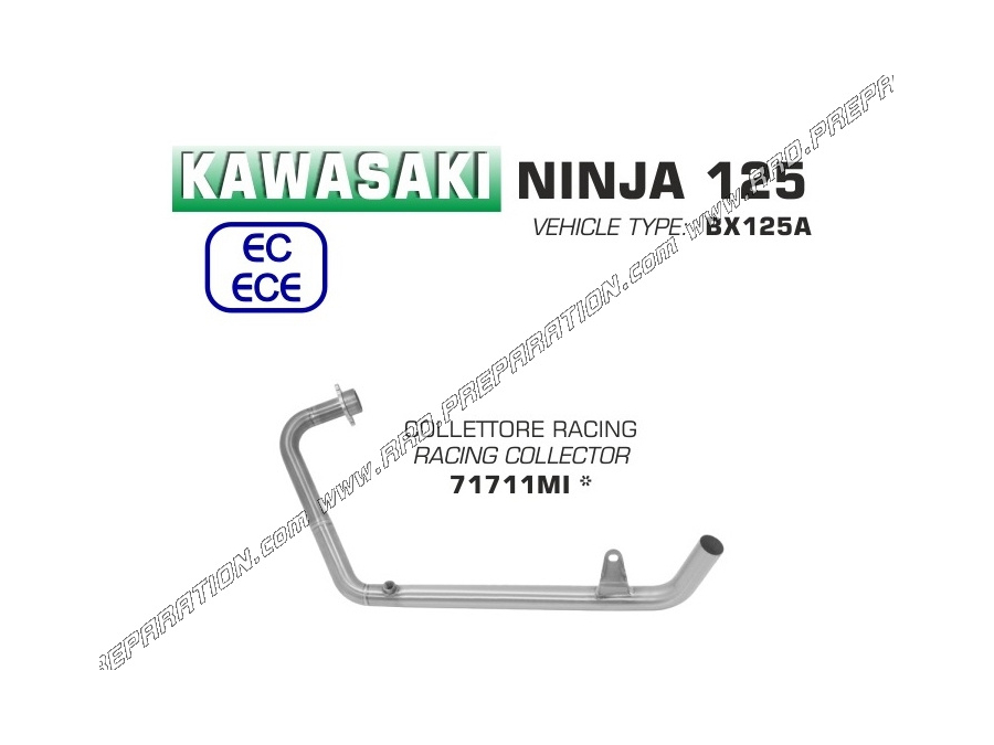 Colector racing ARROW de acero inoxidable para moto Kawasaki NINJA 125cc 4T 2019