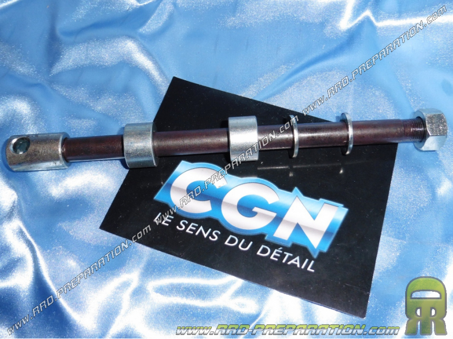 CGN complete front / rear wheel axle for PEUGEOT 103 Ø12mm length 213mm (leleu type)