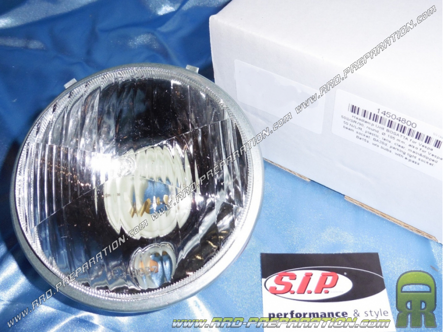 SIP headlight optics Ø105mm for scooter VESPA 50cc S and SR 90cc 2T