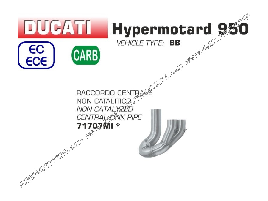 Raccord non catalysé ARROW pour Ducati Hypermotard 950 2019