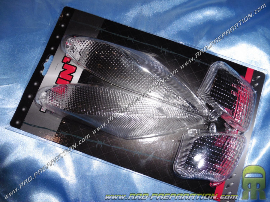 Transparent <span translate="no">TUN'R</span> flashing lenses for YAMAHA BW'S and MBK BOOSTER scooters from 1999