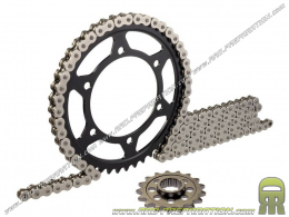 Chain kit FRANCE EQUIPEMENT reinforced for PEUGEOT 103 CHRONO (rims 10 sticks) teeth of your choice
