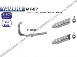 Ligne complète ARROW Thunder "version haute" pour moto YAMAHA MT07 de 2014 à 2019