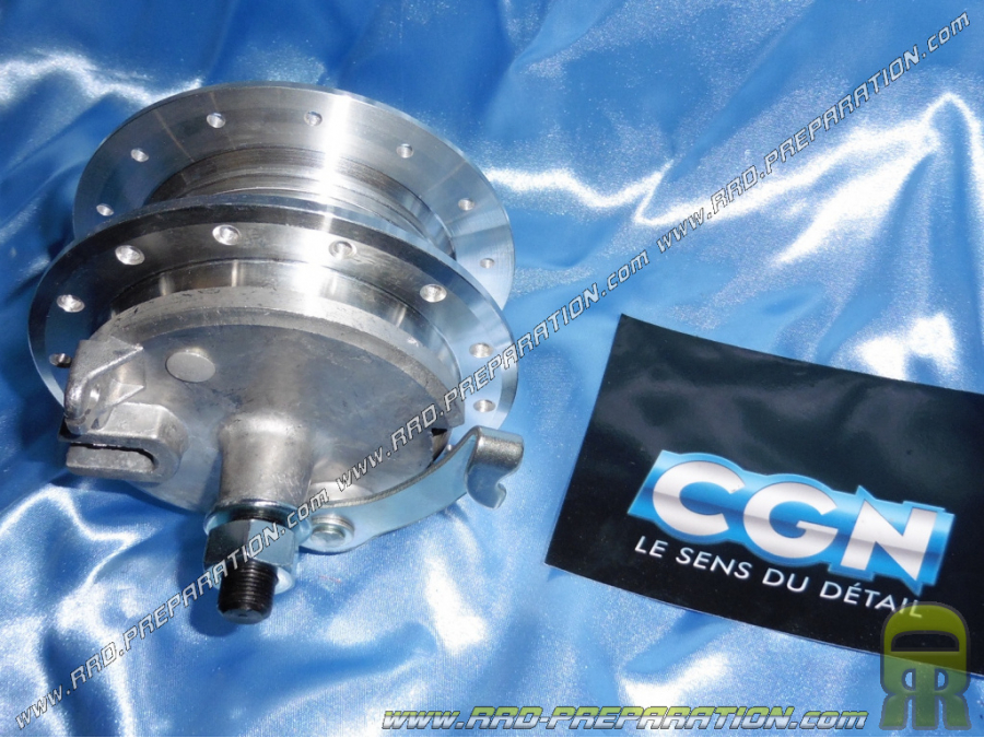 Buje delantero completo CGN para PEUGEOT 103 SP Ø80mm 28 agujeros eje 12mm (llanta LEULEU)