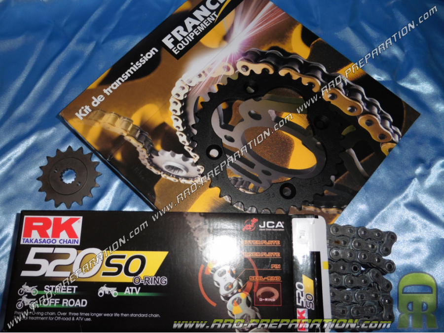 Kit chaine FRANCE EQUIPEMENT renforcé pour quad SUZUKI 450 LT-R de 2006 à 2012