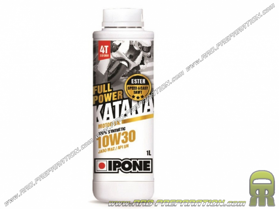 Aceite de motor 100% sintético 10W30 IPONE Full Power KATANA 4 tiempos 1, 2 o 4 Litros a elección