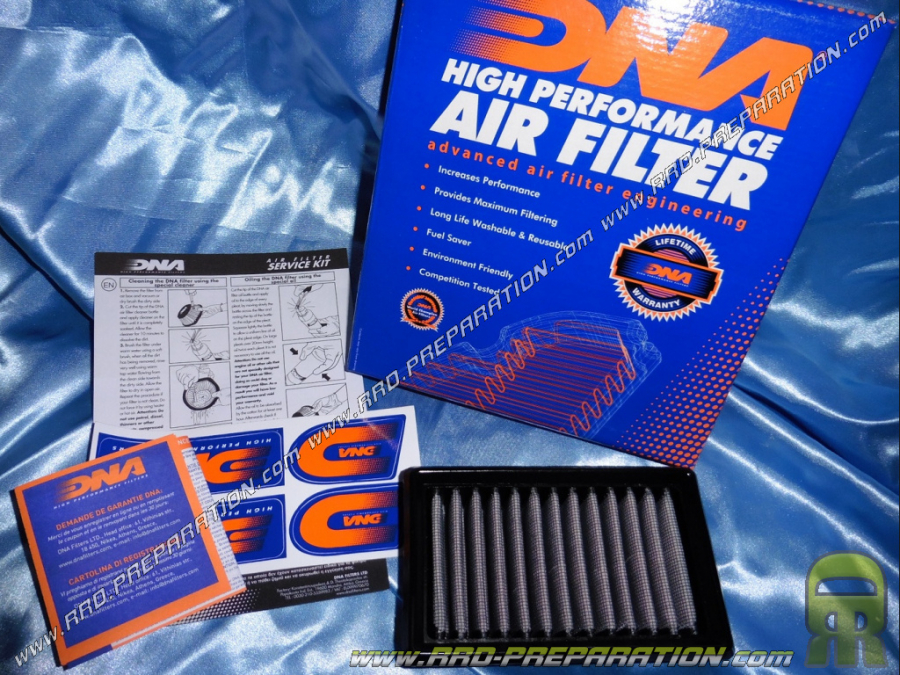 DNA RACING air filter for original air box on BMW 650 GS, 700 GS, 800 GS, HUSQVARNA NUDA 900, 900 R, ...