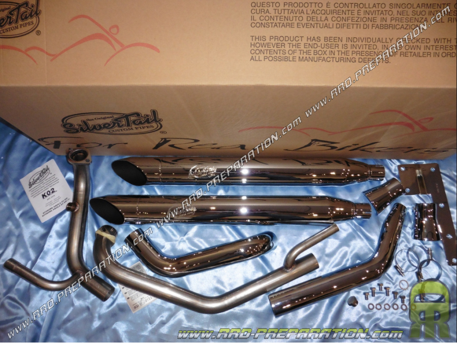 Pot d'échappement LEOVINCE SILVERTAIL K02 pour moto HYOSUNG AQUILA GV 650 de 2005 a 2011