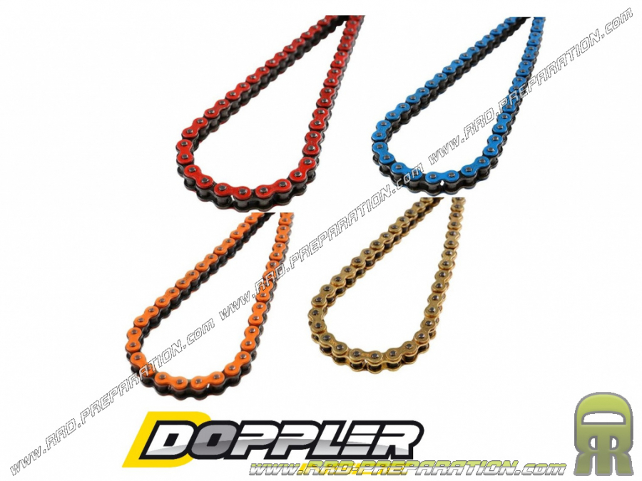 Reinforced chain width 428 DOPPLER 138 links for motorcycle, mécaboite 50cc, ... colors to choose from