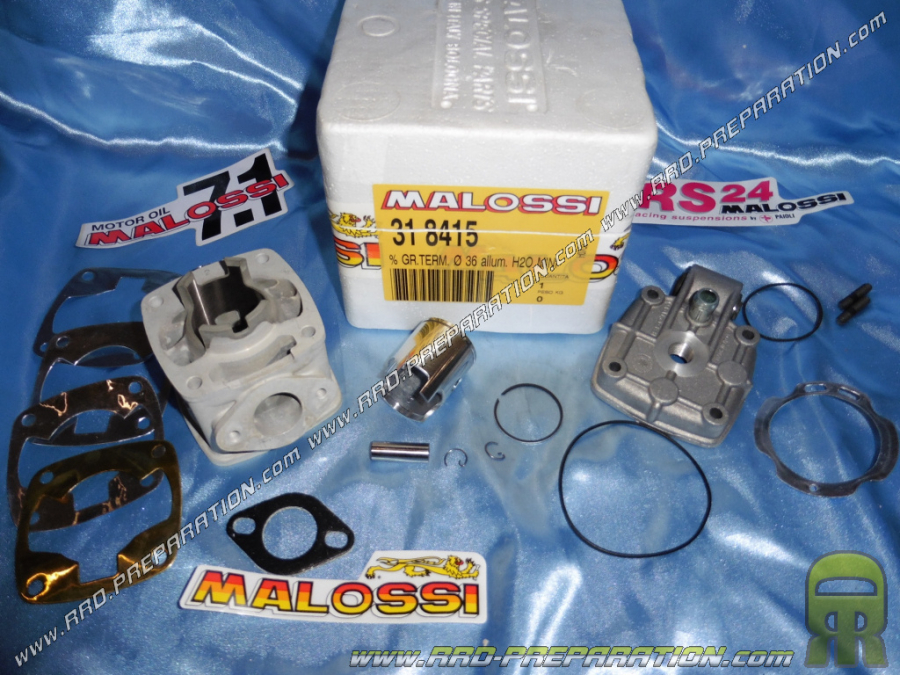 Kit haut moteur 36cc cylindre, piston Ø40mm MALOSSI alu pour POCKET BIKE MINI MOTO 50 2T LC... Refroidissement liquide