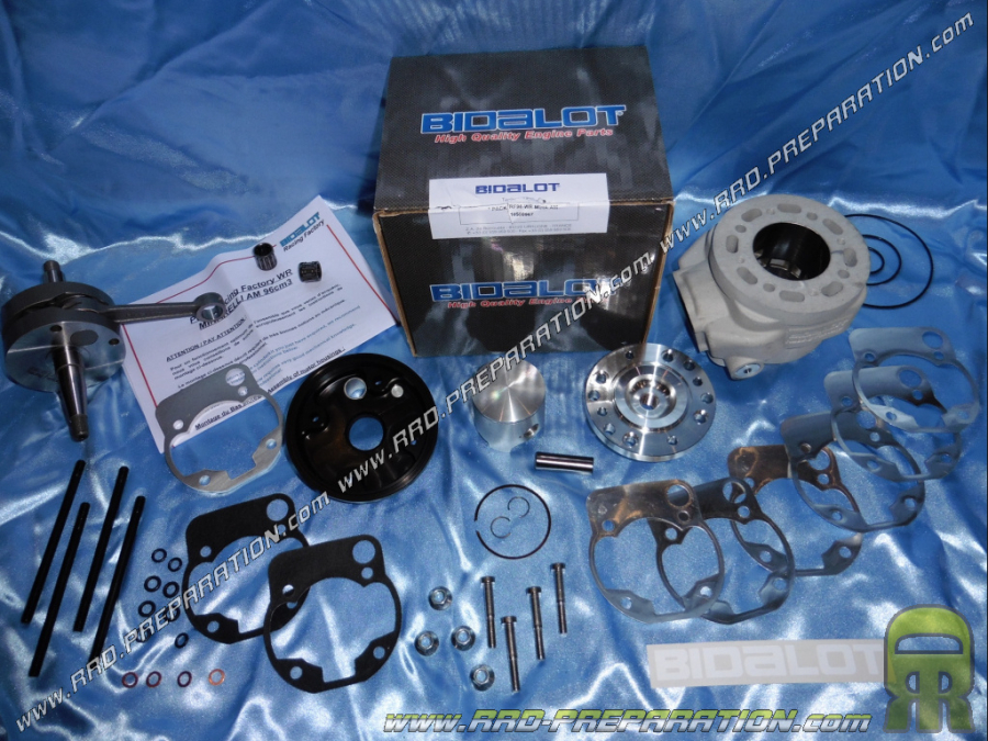 Pack BIDALOT Racing WR 96cc Ø50mm (with crankshaft race 48 rod 95mm) for mécaboite driving minarelli am6