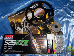 Kit chaine FRANCE EQUIPEMENT renforcé pour moto SUZUKI SV N 650 de 1999 à 2009 dentures aux choix