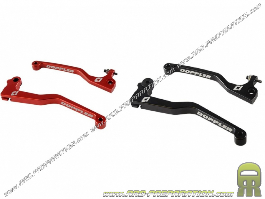 Pair of DOPPLER brake and clutch lever for mécaboite RIEJU MRT 2018 (black or red)
