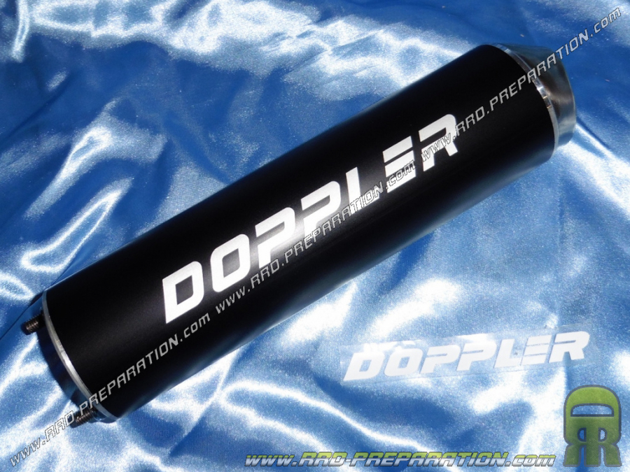 Silencer, cartridge DOPPLER black 2 holes between axis 43mm for exhaust DOPPLER STREETCUP