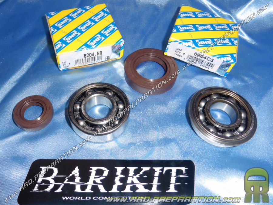 Set of 2 reinforced bearings original size + crankshaft spy joints BARIKIT NSK riveted steel cage for SUZUKI RMX, SMX, ...