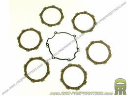 Set of 6 reinforced clutch discs + ATHENA crankcase gasket for Suzuki RM 100, Kawasaki KX 80, 85, 100cc