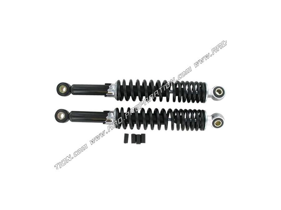 Pair of adjustable black TUN 'R shock absorbers length 320mm for moped