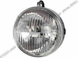 Headlight (light) round black Ø130mm with CGN switch for moped, mob, 103, 51, fox...