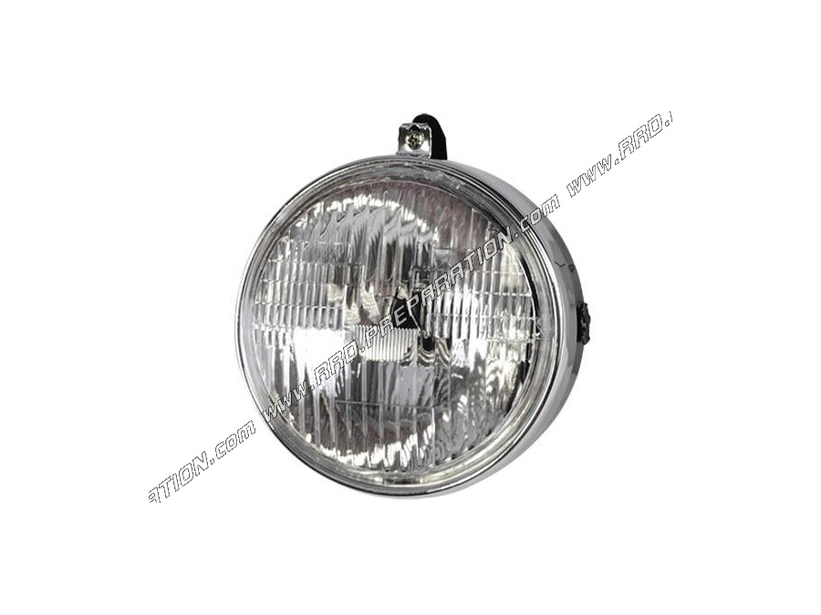 Headlight (light) round black Ø130mm with CGN switch for moped, mob, 103, 51, fox...