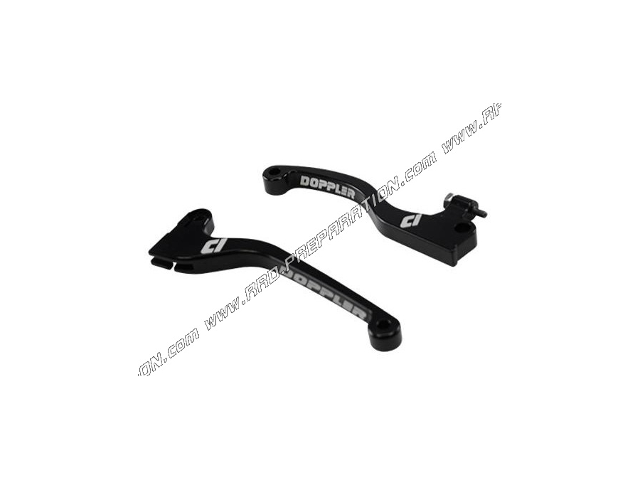 Pair of black DOPPLER brake and clutch levers for RIEJU MRT 125 from 2014 to 2018 and MARATHON from 2011 to 2018