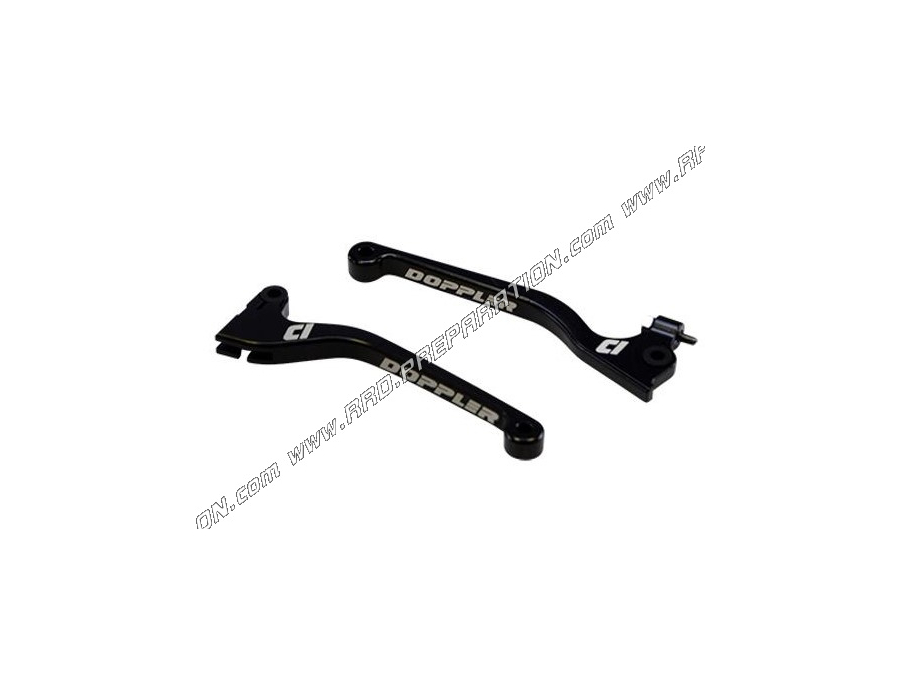 Pair of black DOPPLER brake and clutch lever for mécaboite DERBI SENDA SM / R RACE from 2003 to 2009