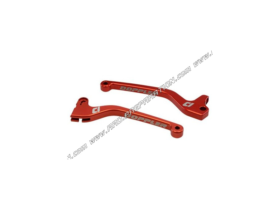 Pair of red DOPPLER brake levers for YAMAHA , MBK, BOOSTER, STUNT, ROCKET.... from 2004